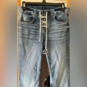 Lace-Up Denim Jeans